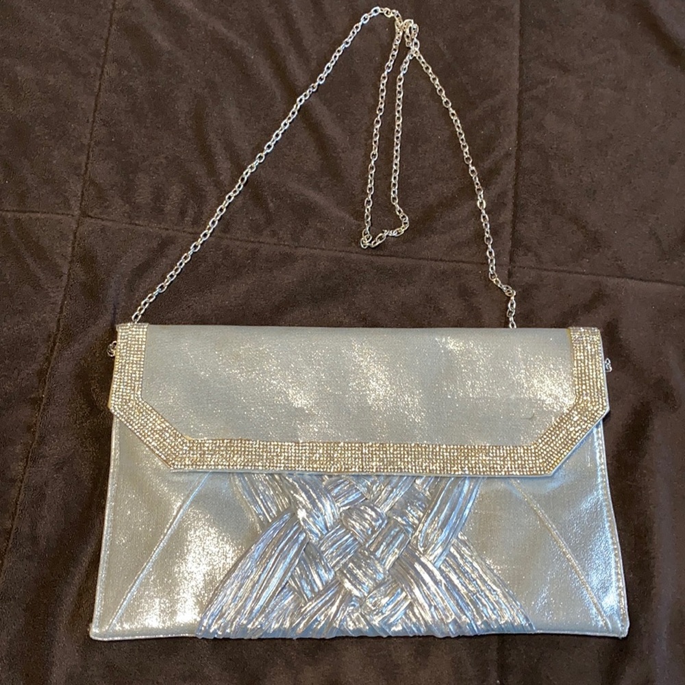 Silver handbag/clutch